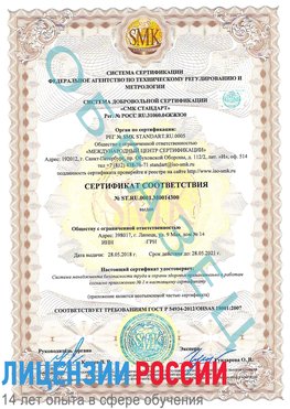 Образец сертификата соответствия Зеленогорск Сертификат OHSAS 18001
